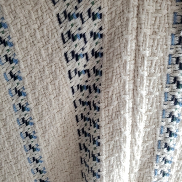 TORY BURCH STACEY STRIPE TWEED A-LINE DRESS CELESTE/VERDE CROSSHATCH $425 - Picture 8 of 16